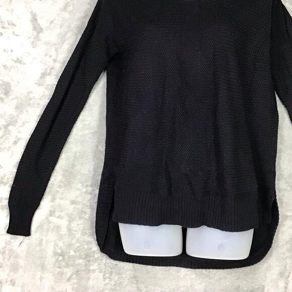 Madewell Women’s Black Waffle Knit Crew Neck Hi Low Sweater Long Sleeve XS - Picture 10 of 10